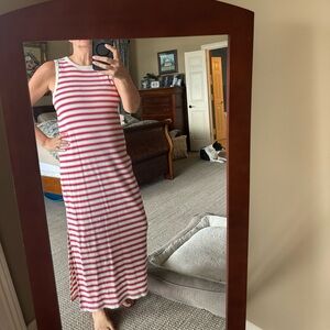 Universal Thread Red and White Striped Maxi Dress